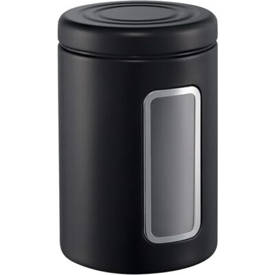 WESCO Vorratsdose Classic Line in der Farbe mattschwarz, pulverbeschichtetes Stahlblech, 2 Liter Volumen, Sichtfenster aus Acryl WESCO Vorratsdose Classic Line in der Farbe mattschwarz, pulverbeschichtetes Stahlblech, 2 Liter Volumen, Sichtfenster aus Acryl