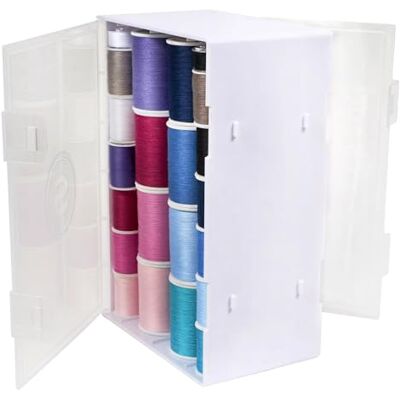 Singer Doppelseitiger Garnspulen-Organizer – transparente Nähbox für Stickerei, Bastelraum, stapelbarer Aufbewahrungsbehälter zum Basteln und Nähen, Garnbox-Aufbewahrung, Bastel-Organizer Singer Doppelseitiger Garnspulen-Organizer – transparente Nähbox für Stickerei, Bastelraum, stapelbarer Aufbewahrungsbehälter zum Basteln und Nähen, Garnbox-Aufbewahrung, Bastel-Organizer