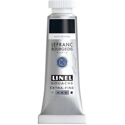 Lefranc Bourgeois 301227 Linel Gouache extrafeine und geschmeidige Wasserfarben mit maximaler Farbintensität, Leuchtkraft für streifenfreien Auftrag, 14ml Tube Tiefschwarz Lefranc Bourgeois 301227 Linel Gouache extrafeine und geschmeidige Wasserfarben mit maximaler Farbintensität, Leuchtkraft für streifenfreien Auftrag, 14ml Tube Tiefschwarz