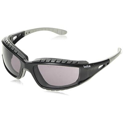 Bollé Bolle TRACPSF Schutzbrille mit Nylonband, kratzfest und beschlagfrei, schwarz/rauchfarben Bollé Bolle TRACPSF Schutzbrille mit Nylonband, kratzfest und beschlagfrei, schwarz/rauchfarben
