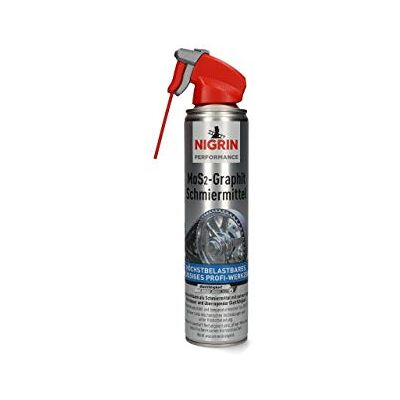 NIGRIN MoS2-HyBrid Schmiermittel mit Graphit, lange Wirkdauer, reduziert Reibungsverluste, 400 ml, 3 x 3 x 8 cm, weiß NIGRIN MoS2-HyBrid Schmiermittel mit Graphit, lange Wirkdauer, reduziert Reibungsverluste, 400 ml, 3 x 3 x 8 cm, weiß