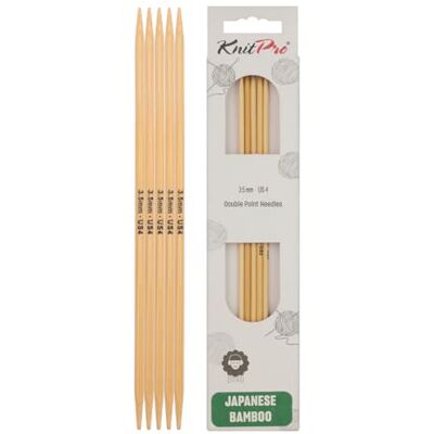 KnitPro K22107 Strumpfstricknadeln, Bamboo, Natur, 15 x 0.35 x 0.35 cm, 5 KnitPro K22107 Strumpfstricknadeln, Bamboo, Natur, 15 x 0.35 x 0.35 cm, 5