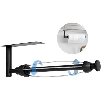 AiQInu Küchenrollenhalter, Einhand Bedienbarer Küchentollenhalterung Ohne Bohren mit Dämpfungseffekt, Selbstklebend Oder Gebohrt, Küchenrollen Halter Wand/Unter Schrank für Küche, Schrank AiQInu Küchenrollenhalter, Einhand Bedienbarer Küchentollenhalterung Ohne Bohren mit Dämpfungseffekt, Selbstklebend Oder Gebohrt, Küchenrollen Halter Wand/Unter Schrank für Küche, Schrank