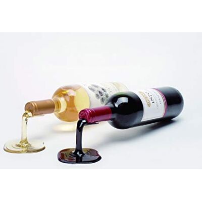 Beyond123 Flaschenhalter für verschüttete Weine, lustige und einzigartige Art, Ihren Lieblingswein zu präsentieren, Rot und Weiß, 2 Stück Beyond123 Flaschenhalter für verschüttete Weine, lustige und einzigartige Art, Ihren Lieblingswein zu präsentieren, Rot und Weiß, 2 Stück