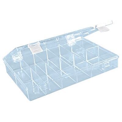 hünersdorff Sortimentskasten: stabile Sortierbox (PS-Classic) mit fester Fachaufteilung (12 Fächer), Sortierkasten-Maße: T225 x B335 x H55 mm, Made in Germany, Glasklar hünersdorff Sortimentskasten: stabile Sortierbox (PS-Classic) mit fester Fachaufteilung (12 Fächer), Sortierkasten-Maße: T225 x B335 x H55 mm, Made in Germany, Glasklar