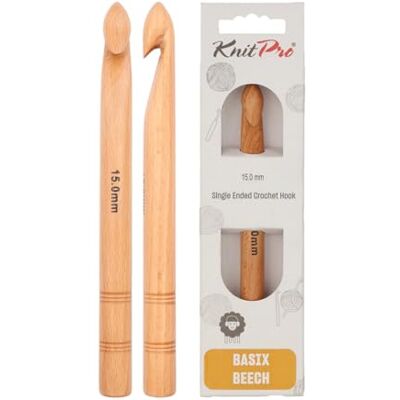 KnitPro Basix Beech Einfache Häkelnadel 15mm KnitPro Basix Beech Einfache Häkelnadel 15mm
