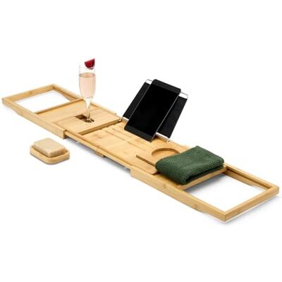 Amazon Basics ausziehbare Badewannenablage aus Bambus Amazon Basics ausziehbare Badewannenablage aus Bambus