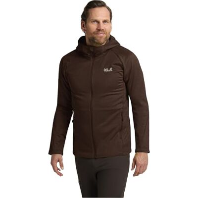 Jack Wolfskin Herren Peak District Hooded Fz M, Hot Choc, L EU Jack Wolfskin Herren Peak District Hooded Fz M, Hot Choc, L EU