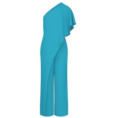 Apart Damen One-Shoulder-Jumpsuit, asymmetrischer Overall mit weitem Bein, ärmelloses Abendoutfit, fließender formeller Strampler, stilvolle Partykleidung Apart Damen One-Shoulder-Jumpsuit, asymmetrischer Overall mit weitem Bein, ärmelloses Abendoutfit, fließender formeller Strampler, stilvolle Partykleidung