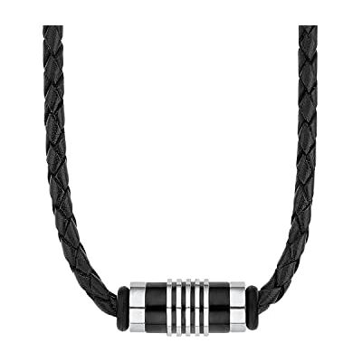 s.Oliver Herren Ledercollier, Edelstahl IP schwarz s.Oliver Herren Ledercollier, Edelstahl IP schwarz