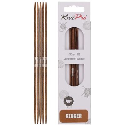 KnitPro Ginger Nadelspiele 5" (12.5cm) 2,75mm KnitPro Ginger Nadelspiele 5" (12.5cm) 2,75mm
