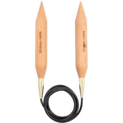 KnitPro US50 Birken Nadel - 100cm, 25mm, Hell Holz KnitPro US50 Birken Nadel - 100cm, 25mm, Hell Holz