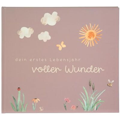 goldbuch 50 511 Babytagebuch Voller Wunder Wiese Altrosa, Erinnerungsalbum mit 100 illustrierten Seiten, Einband mit Goldprägung und einer Wiese als Motiv, Babyalbum ca. 24,5 x 22,5 x 3,5 cm goldbuch 50 511 Babytagebuch Voller Wunder Wiese Altrosa, Erinnerungsalbum mit 100 illustrierten Seiten, Einband mit Goldprägung und einer Wiese als Motiv, Babyalbum ca. 24,5 x 22,5 x 3,5 cm