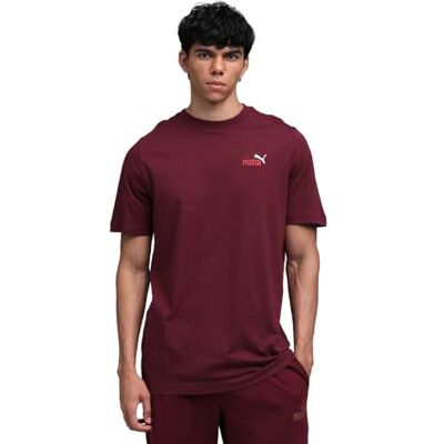 Puma Unisex 2 Color Small No. 1 Logo Tees, Rubinschimmer, S EU Puma Unisex 2 Color Small No. 1 Logo Tees, Rubinschimmer, S EU