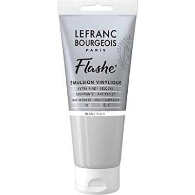 Lefranc Bourgeois 300525 Flashe Acrylfarbe & Vinylfarbe, hochpigmentiert, elastisch, lichtecht, alterungsbeständig, matt, für den Innen- & Außenbereich, 80ml Tube Fluoweiss Lefranc Bourgeois 300525 Flashe Acrylfarbe & Vinylfarbe, hochpigmentiert, elastisch, lichtecht, alterungsbeständig, matt, für den Innen- & Außenbereich, 80ml Tube Fluoweiss