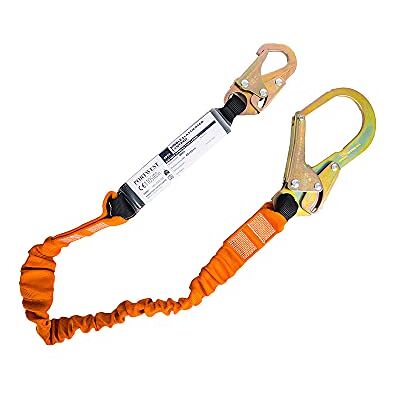 Portwest Single 140kg Fall Arrest Lanyard with Shock Absorber Black/Orange 180cm Portwest Single 140kg Fall Arrest Lanyard with Shock Absorber Black/Orange 180cm