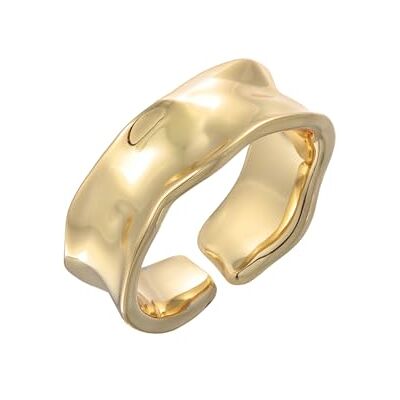 Elli Ring Damen Band Breit Offen Organic Goldfarben Elli Ring Damen Band Breit Offen Organic Goldfarben