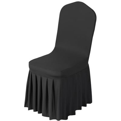 VEVOR Stuhlhussen Stuhlbezug mit Flacher Vorderseite 30 STK. waschbarer Stuhlüberzug aus Polyester-Spandex für Hochzeitsfeiern Esszimmerbankette, passend für Stühle (Schwarz) VEVOR Stuhlhussen Stuhlbezug mit Flacher Vorderseite 30 STK. waschbarer Stuhlüberzug aus Polyester-Spandex für Hochzeitsfeiern Esszimmerbankette, passend für Stühle (Schwarz)