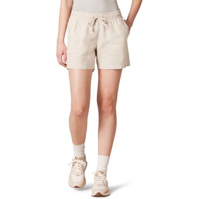 Amazon Essentials Damen-Shorts mit Kordelzug aus Leinen-Mischgewebe (erhältlich in Übergröße), Ecru, Größe XL Amazon Essentials Damen-Shorts mit Kordelzug aus Leinen-Mischgewebe (erhältlich in Übergröße), Ecru, Größe XL