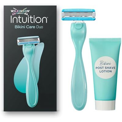 Wilkinson Sword Intuition Bikini Care Duo Bikinirasierer für Damen, plus After Shave Lotion, 1 Damenrasierer Ersatzklinge Wilkinson Sword Intuition Bikini Care Duo Bikinirasierer für Damen, plus After Shave Lotion, 1 Damenrasierer Ersatzklinge