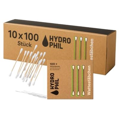 Hydrophil Wattestäbchen aus Bambus & Bio-Baumwolle – 1000 Stück – plastikfrei, biologisch abbaubar, nachhaltig & vegan – Bambus Wattestäbchen für Ohren, Make-up & Hygiene Hydrophil Wattestäbchen aus Bambus & Bio-Baumwolle – 1000 Stück – plastikfrei, biologisch abbaubar, nachhaltig & vegan – Bambus Wattestäbchen für Ohren, Make-up & Hygiene