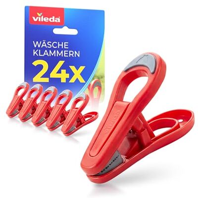 Vileda Wäscheklammern 48er Set ohne Metallfeder – Robuste Kunststoff Klammern mit Soft Grip für sicheren Halt – Wetterfeste Wäscheklammern Großpackung für Wäscheleine, Balkon und Garten Vileda Wäscheklammern 48er Set ohne Metallfeder – Robuste Kunststoff Klammern mit Soft Grip für sicheren Halt – Wetterfeste Wäscheklammern Großpackung für Wäscheleine, Balkon und Garten