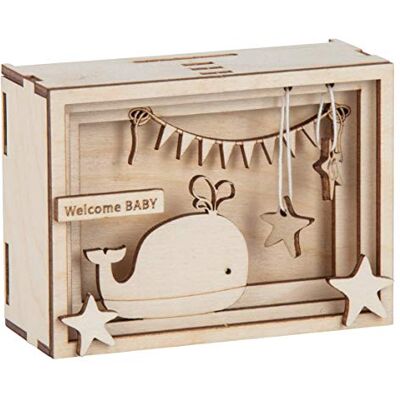 Rayher DIY Geldgeschenk Verpackung "Baby" zur Geburt, 3D Geschenkbox aus Holz zum Gestalten, 15-teilig, 11,5x8,5x5cm, Natur, Box 1Set, FSC Mix Credit, 62924505 Rayher DIY Geldgeschenk Verpackung "Baby" zur Geburt, 3D Geschenkbox aus Holz zum Gestalten, 15-teilig, 11,5x8,5x5cm, Natur, Box 1Set, FSC Mix Credit, 62924505