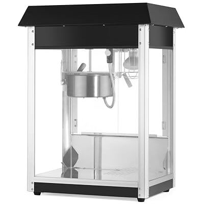 HENDI Popcornmaschine, mit Schaufel, Heizpfanne mit Rührwerk, beleuchteter Innenraum, Popcorn Maker, Warmhaltevitrine, 230V/1155W, 560x420x(H)760mm, Edelstahl, Aluminium, Glas, schwarz HENDI Popcornmaschine, mit Schaufel, Heizpfanne mit Rührwerk, beleuchteter Innenraum, Popcorn Maker, Warmhaltevitrine, 230V/1155W, 560x420x(H)760mm, Edelstahl, Aluminium, Glas, schwarz