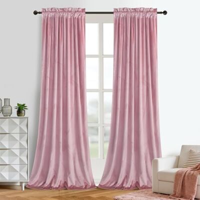 Roslynwood Samtvorhang, luxuriös, für Schlafzimmer, wärmeisoliert, für Wohnzimmer, 2 Paneele, 132 x 213 cm, Rosa Roslynwood Samtvorhang, luxuriös, für Schlafzimmer, wärmeisoliert, für Wohnzimmer, 2 Paneele, 132 x 213 cm, Rosa