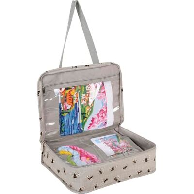 Hobby Gift Große Stricktasche Projektetui Näh- & Häkel-Organizer für Kurse & unterwegs, Basteltasche mit Fächern zur Aufbewahrung & Organisation, 100% Baumwolle 34 x 28 x 12 cm, Bienen Hobby Gift Große Stricktasche Projektetui Näh- & Häkel-Organizer für Kurse & unterwegs, Basteltasche mit Fächern zur Aufbewahrung & Organisation, 100% Baumwolle 34 x 28 x 12 cm, Bienen