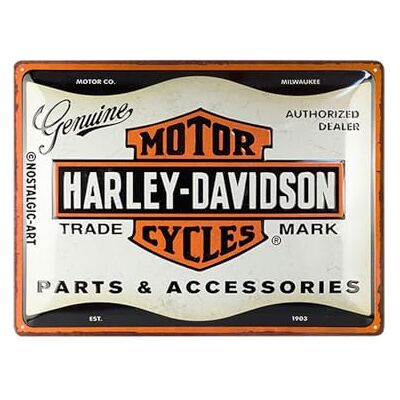 Retro Blechschild, 30 x 40 cm, Harley-Davidson – Parts & Accessoires – Geschenk-Idee für Biker, Original Lizenzprodukt (OLP), aus Metall, Vintage Design, Blechschilder Sprüche Retro Blechschild, 30 x 40 cm, Harley-Davidson – Parts & Accessoires – Geschenk-Idee für Biker, Original Lizenzprodukt (OLP), aus Metall, Vintage Design, Blechschilder Sprüche