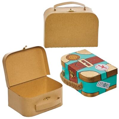 Baker Ross FN217 Karton Bastelbox Mini Koffer, 3er-Pack, Aufbewahrung, Schmuckbox, personalisierbar Baker Ross FN217 Karton Bastelbox Mini Koffer, 3er-Pack, Aufbewahrung, Schmuckbox, personalisierbar