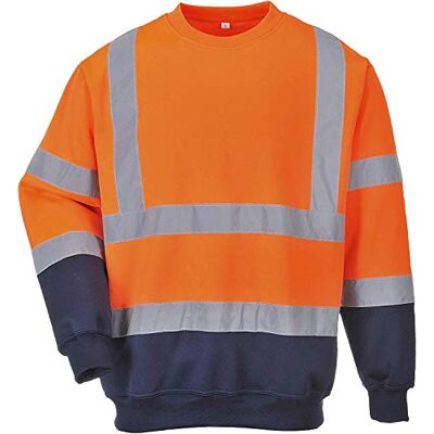 Portwest B306 2-farbiges Warnschutz-Sweatshirt Gerippte Strickbündchen Bahn Portwest B306 2-farbiges Warnschutz-Sweatshirt Gerippte Strickbündchen Bahn