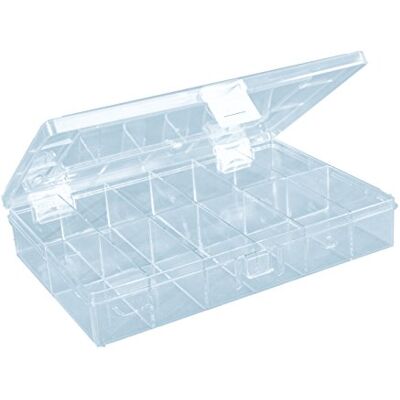 hünersdorff Sortimentskasten: stabile Sortierbox (PS-Compact) mit fester Fachaufteilung (12 Fächer), Sortierkasten-Maße: T170 x B250 x H46 mm, Made in Germany, glasklar, 613700, 12, Transparent hünersdorff Sortimentskasten: stabile Sortierbox (PS-Compact) mit fester Fachaufteilung (12 Fächer), Sortierkasten-Maße: T170 x B250 x H46 mm, Made in Germany, glasklar, 613700, 12, Transparent