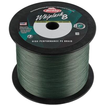 Berkley Whiplash8 Angelschnur, Superline, Raubfischangeln, Hecht, Barsch, Zander, Forelle, Unisex, Moosgrün, 0,25 mm 40 kg 2188 m Berkley Whiplash8 Angelschnur, Superline, Raubfischangeln, Hecht, Barsch, Zander, Forelle, Unisex, Moosgrün, 0,25 mm 40 kg 2188 m