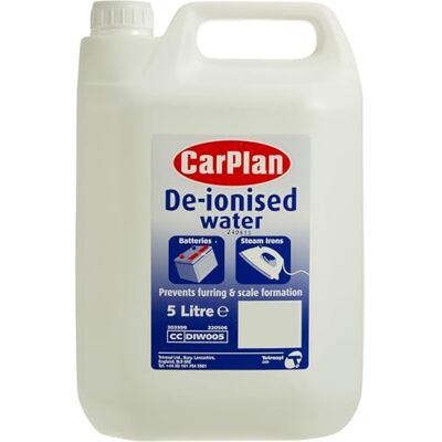 Carplan Deionisiertes Wasser 5 L Demineralisiert und kalkfrei Für Autobatterien, Dampfbügeleisen, Luftbefeuchter und Haushaltsgeräte Carplan Deionisiertes Wasser 5 L Demineralisiert und kalkfrei Für Autobatterien, Dampfbügeleisen, Luftbefeuchter und Haushaltsgeräte
