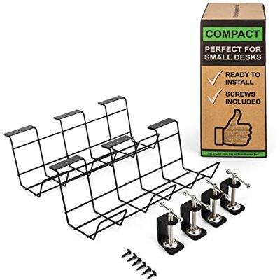 Scandinavian Hub Scanfield Kabelmanagement Unter Tisch, 2er-Set Kabelkanal für Schreibtisch, Kabelmanagement Schreibtisch, Modularer Kabelhalter Leitet Wärme ab, Geräumige Kabelwanne Unterbau, Kabelkorb Schwarz Scandinavian Hub Scanfield Kabelmanagement Unter Tisch, 2er-Set Kabelkanal für Schreibtisch, Kabelmanagement Schreibtisch, Modularer Kabelhalter Leitet Wärme ab, Geräumige Kabelwanne Unterbau, Kabelkorb Schwarz