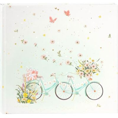 goldbuch 50 042 Gästebuch Floral Tandem, Hochzeitsgästealbum mit 100 illustrierten Seiten, Fotogästebuch mit Hardcover aus Kunstdruck mit blumigem Tandem-Motiv, ca. 24,5 x 22,5 x 3,5 cm, Weiß goldbuch 50 042 Gästebuch Floral Tandem, Hochzeitsgästealbum mit 100 illustrierten Seiten, Fotogästebuch mit Hardcover aus Kunstdruck mit blumigem Tandem-Motiv, ca. 24,5 x 22,5 x 3,5 cm, Weiß