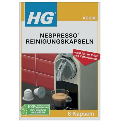 HG Reinigungskapseln für Nespresso ® Maschinen, x6 Stück HG Reinigungskapseln für Nespresso ® Maschinen, x6 Stück