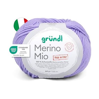 120 Gründl Wolle Merino Mio weiche Merinowolle zum Stricken und Häkeln Kuschelig und hautfreundlich 100% Schurwolle (Merino extrafein) 1 Knäuel 50 g / 125 m Nadelstärke 3-4 flieder 120 Gründl Wolle Merino Mio weiche Merinowolle zum Stricken und Häkeln Kuschelig und hautfreundlich 100% Schurwolle (Merino extrafein) 1 Knäuel 50 g / 125 m Nadelstärke 3-4 flieder