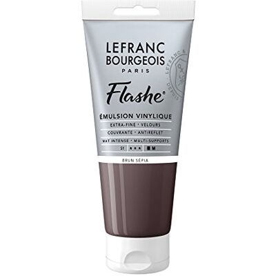 Lefranc Bourgeois 300621 Flashe Acrylfarbe & Vinylfarbe, hochpigmentiert, elastisch, lichtecht, alterungsbeständig, matt, für den Innen- & Außenbereich, 80ml Tube Sepiabraun Lefranc Bourgeois 300621 Flashe Acrylfarbe & Vinylfarbe, hochpigmentiert, elastisch, lichtecht, alterungsbeständig, matt, für den Innen- & Außenbereich, 80ml Tube Sepiabraun