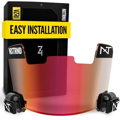 NXT NXTRND Nxtrnd VZR1 Fußballvisier, Flache Linsen-Technologie, passend für Erwachsene und Jugendliche Fußballhelme (transparentes Rot) NXT NXTRND Nxtrnd VZR1 Fußballvisier, Flache Linsen-Technologie, passend für Erwachsene und Jugendliche Fußballhelme (transparentes Rot)