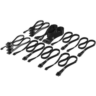 Corsair Elite Premium Pro-Kit mit Einzeln Ummantelten Typ 4-Netzteilkabeln – Flache Kabelkämme, Dreilagiges Mesh-Paracord-Design, Kompatibel Netzteilen mit Typ-4-Kabeln – Schwarz Corsair Elite Premium Pro-Kit mit Einzeln Ummantelten Typ 4-Netzteilkabeln – Flache Kabelkämme, Dreilagiges Mesh-Paracord-Design, Kompatibel Netzteilen mit Typ-4-Kabeln – Schwarz