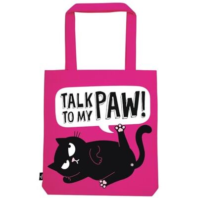 moses . Ed, the Cat Shopper Talk to my Paw – pinke Stofftasche aus 100% Baumwolle, witziges Katzen-Design, 39 x 42 cm moses . Ed, the Cat Shopper Talk to my Paw – pinke Stofftasche aus 100% Baumwolle, witziges Katzen-Design, 39 x 42 cm