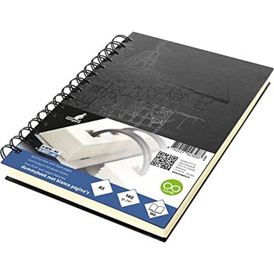 Kangaro Skizzenbuch A5 blanko, Wire-o, Hardcover, schwarz mit Druck, 140g creme Papier, K-5577 Kangaro Skizzenbuch A5 blanko, Wire-o, Hardcover, schwarz mit Druck, 140g creme Papier, K-5577