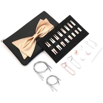 KnitPro Stricknadel-Geschenkset – auswechselbare Rundstricknadeln ‘Mini Bouquet’ 8 Paar Aluminiumnadeln 3,0–6,0mm, 4 Drehkabel 27cm und 30cm, Endkappen, Kabelschlüssel, Abschlussnadel, Maschenhalter KnitPro Stricknadel-Geschenkset – auswechselbare Rundstricknadeln ‘Mini Bouquet’ 8 Paar Aluminiumnadeln 3,0–6,0mm, 4 Drehkabel 27cm und 30cm, Endkappen, Kabelschlüssel, Abschlussnadel, Maschenhalter