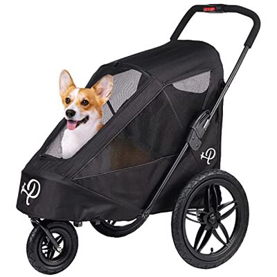 Petique Breeze Große Hundebuggy Hundewagen wandelbar Fahrradanhänger für Hunde mit Luftreifen, Schwarz, 1 Stück (1er Pack) Petique Breeze Große Hundebuggy Hundewagen wandelbar Fahrradanhänger für Hunde mit Luftreifen, Schwarz, 1 Stück (1er Pack)