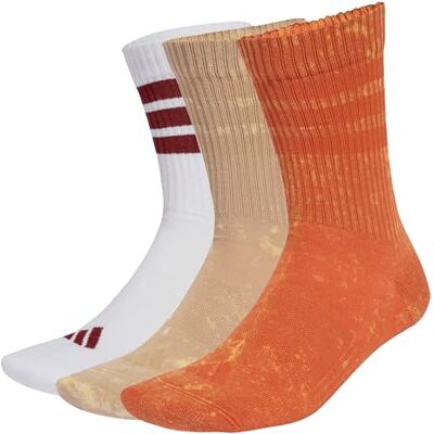 Adidas Unisex 3 STRIPES CUSHIONED CREW STONE WASH 3 PAIR PACK, fox orange/warm sandstone/white, 37-40 Adidas Unisex 3 STRIPES CUSHIONED CREW STONE WASH 3 PAIR PACK, fox orange/warm sandstone/white, 37-40