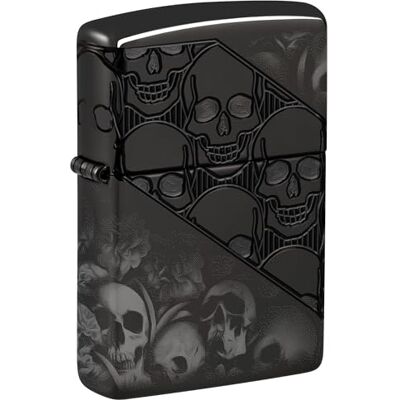 Zippo Sturmfeuerzeug Skulls, High Polish Black, MultiCut/Photo Image 360° Nachfüllbar Wiederverwendbar Windfestes Design Geschenkbox Made in USA Zippo Sturmfeuerzeug Skulls, High Polish Black, MultiCut/Photo Image 360° Nachfüllbar Wiederverwendbar Windfestes Design Geschenkbox Made in USA