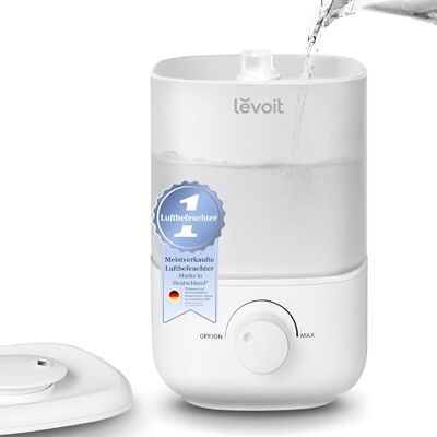Levoit Luftbefeuchter Schlafzimmer, 23dB leise Humidifier, Top-Fill für Baby, bis 25H, Raumbefeuchter mit 360 grad Drehdüse für Kinderzimmer, Pflanzen, Auto Shut-off, 2,5 L, Weiß Levoit Luftbefeuchter Schlafzimmer, 23dB leise Humidifier, Top-Fill für Baby, bis 25H, Raumbefeuchter mit 360 grad Drehdüse für Kinderzimmer, Pflanzen, Auto Shut-off, 2,5 L, Weiß